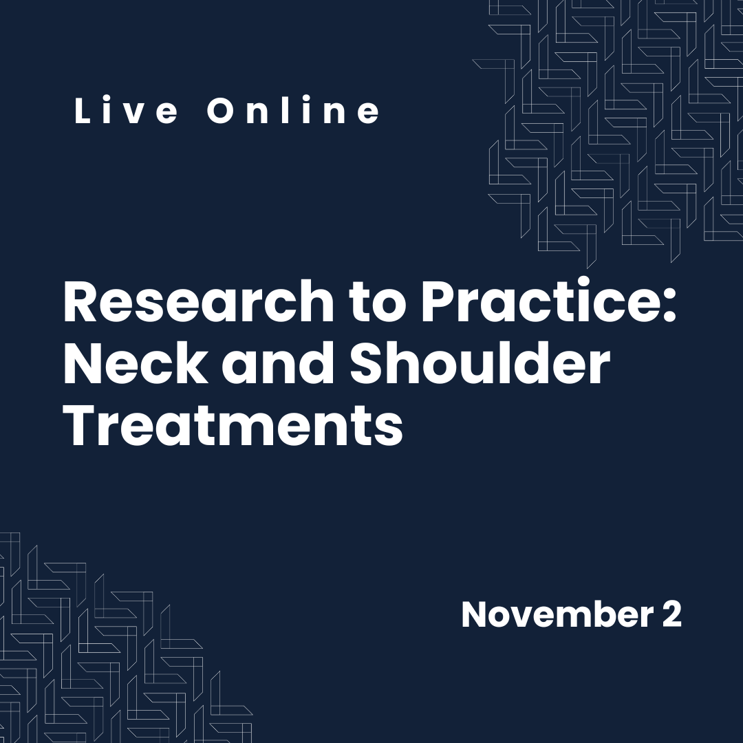 Evidence to Practice: Lower Back and Pelvic Pain (Live Online)